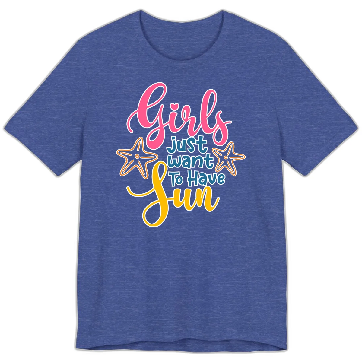 Girls Just Want To Have Fun Cruise Premium T-Shirt in Heather True Royal