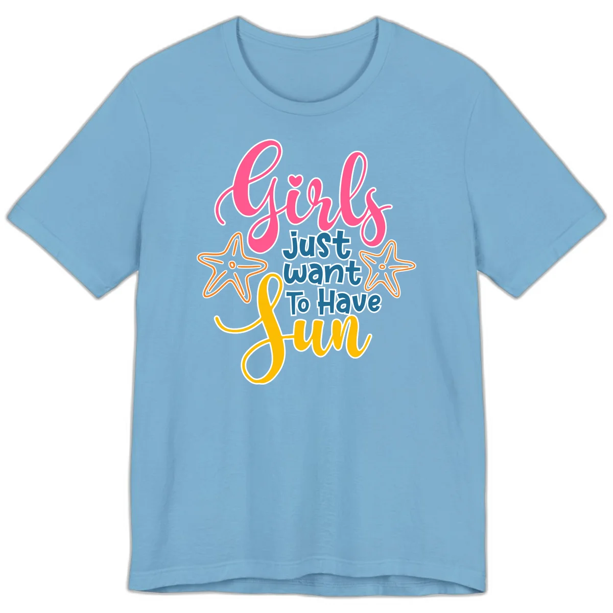 Girls Just Want To Have Fun Cruise Premium T-Shirt in Ocean Blue