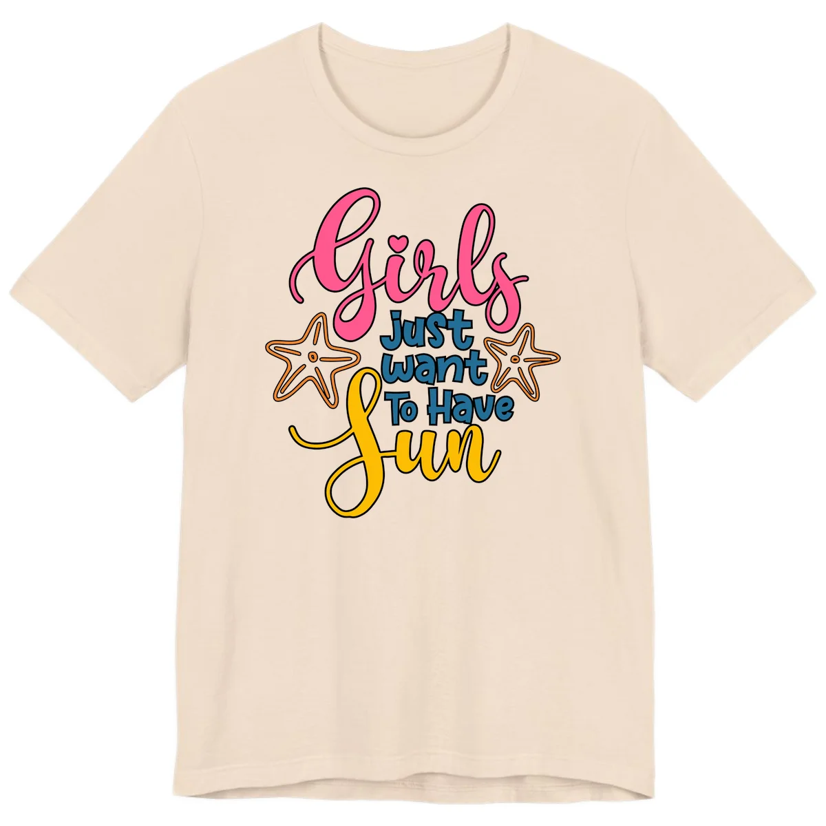 Girls Just Want To Have Fun Cruise Premium T-Shirt in Soft Cream