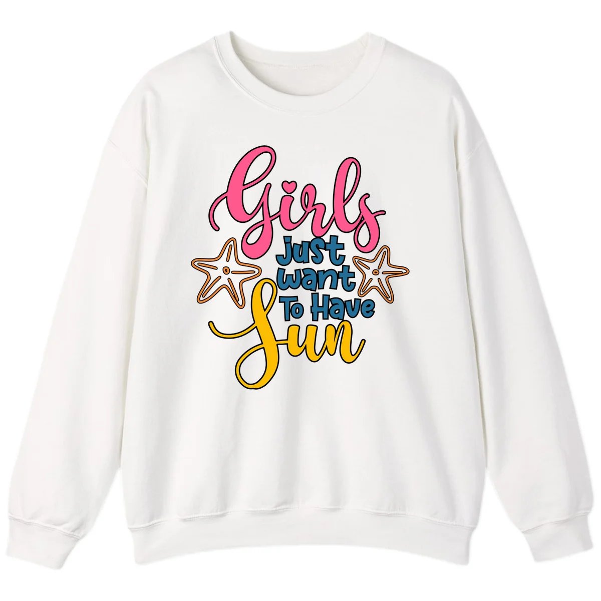 Girls Just Want To Have Fun Cruise Sweatshirt in White