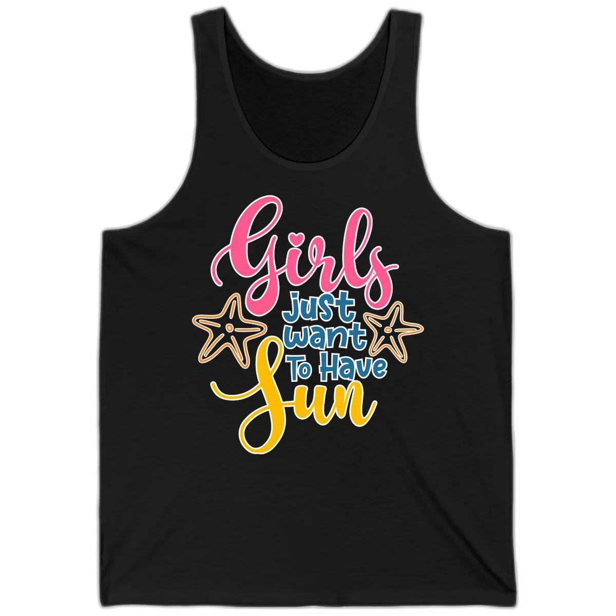 Girls Just Want To Have Fun Cruise Tank Top in Black