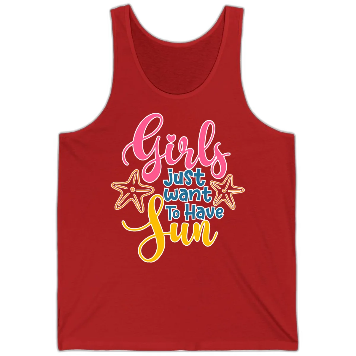 Girls Just Want To Have Fun Cruise Tank Top in Red