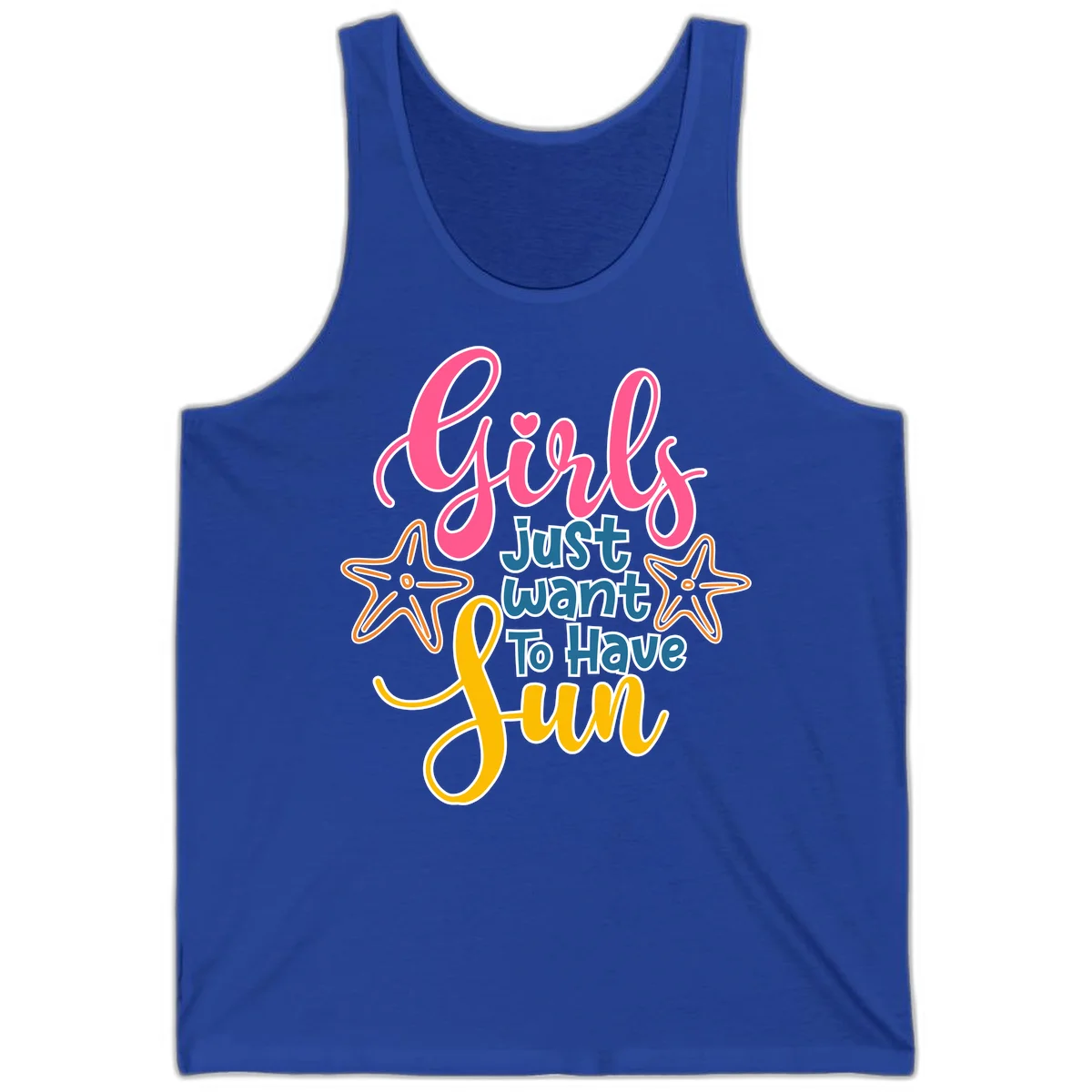 Girls Just Want To Have Fun Cruise Tank Top in True Royal