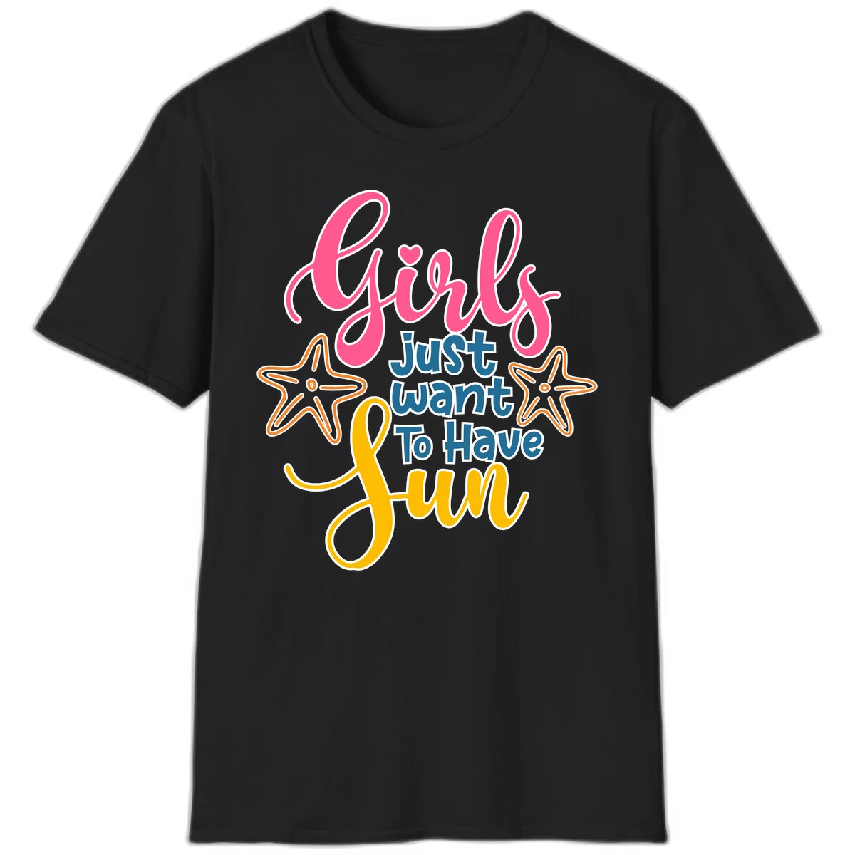 Girls Just Want To Have Fun Cruise T-Shirt in Black