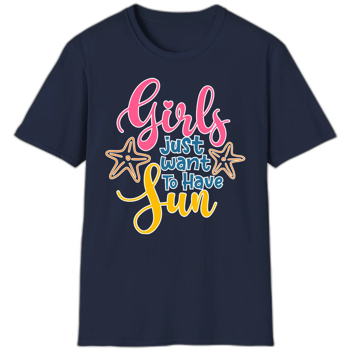 Girls Just Want To Have Fun Cruise T-Shirt in Navy