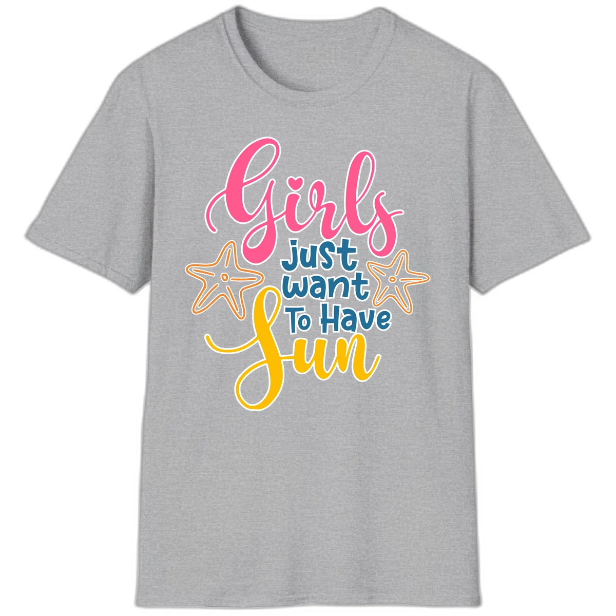 Girls Just Want To Have Fun Cruise T-Shirt in Sport Grey