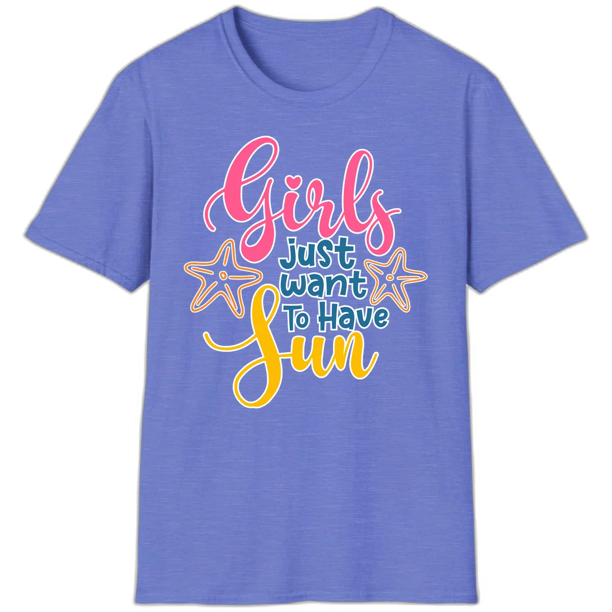 Girls Just Want To Have Fun Cruise T-Shirt in Heather Royal