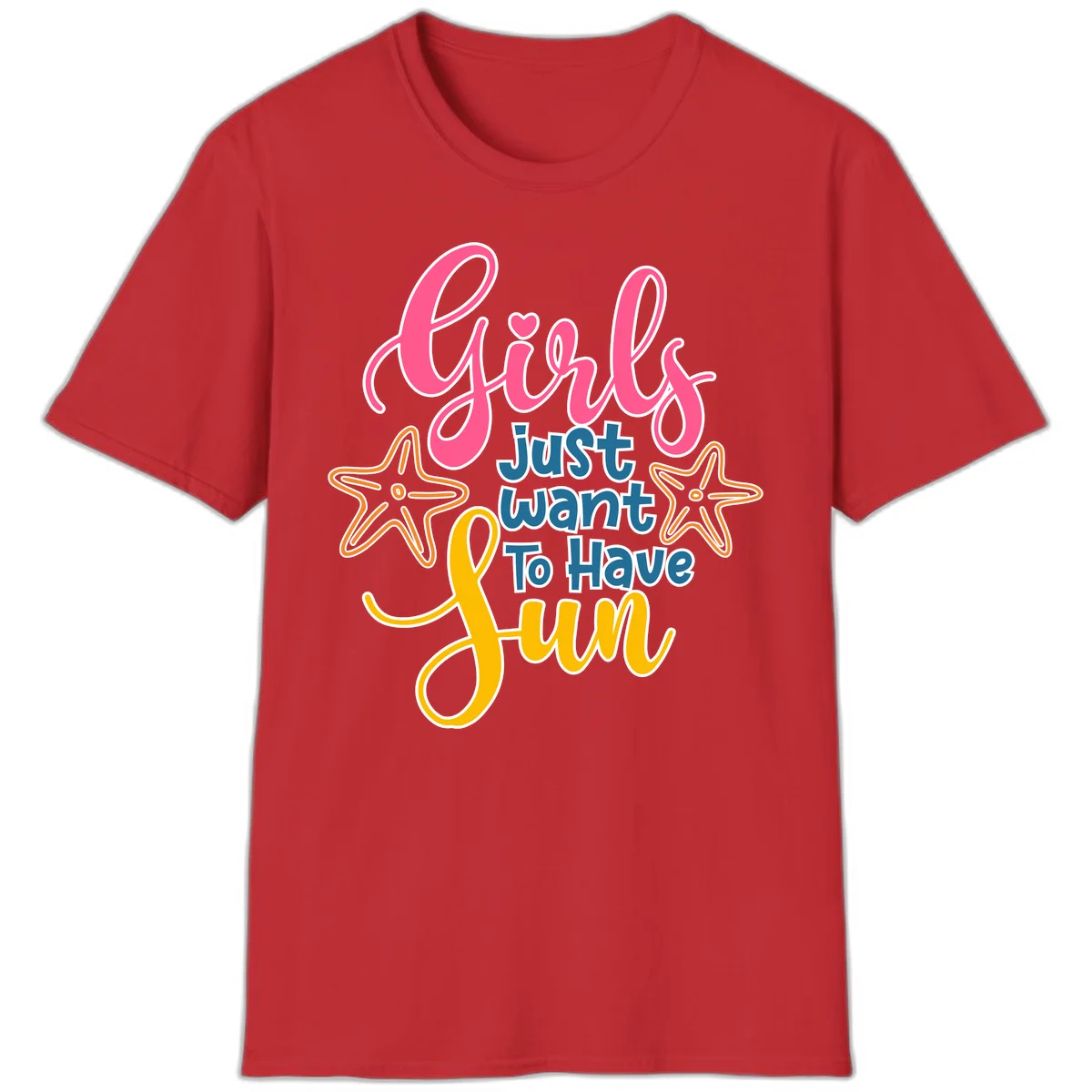 Girls Just Want To Have Fun Cruise T-Shirt in Red