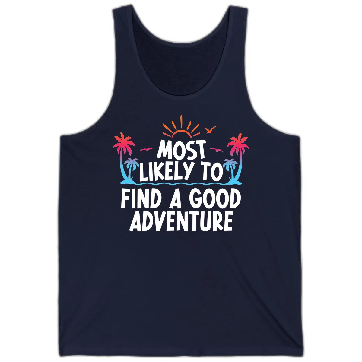 Most Likely To Find A Good Adventure Tank Top in Navy