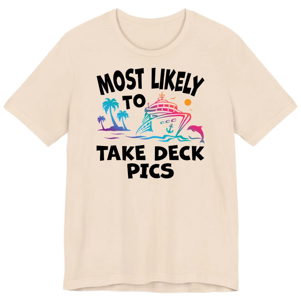 Most Likely To Take Deck Pics Premium T-Shirt in Soft Cream