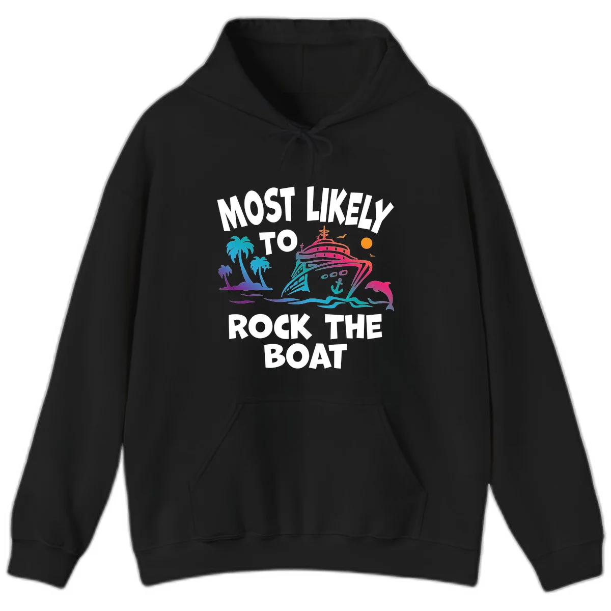 Most Likely To Rock The Boat Hoodie in Black