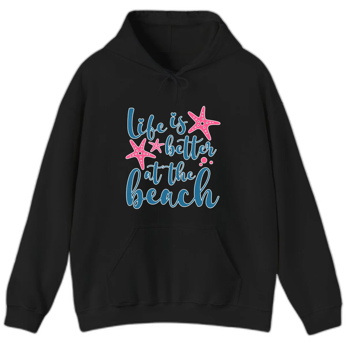 Life Is Better At The Beach Hoodie in Black