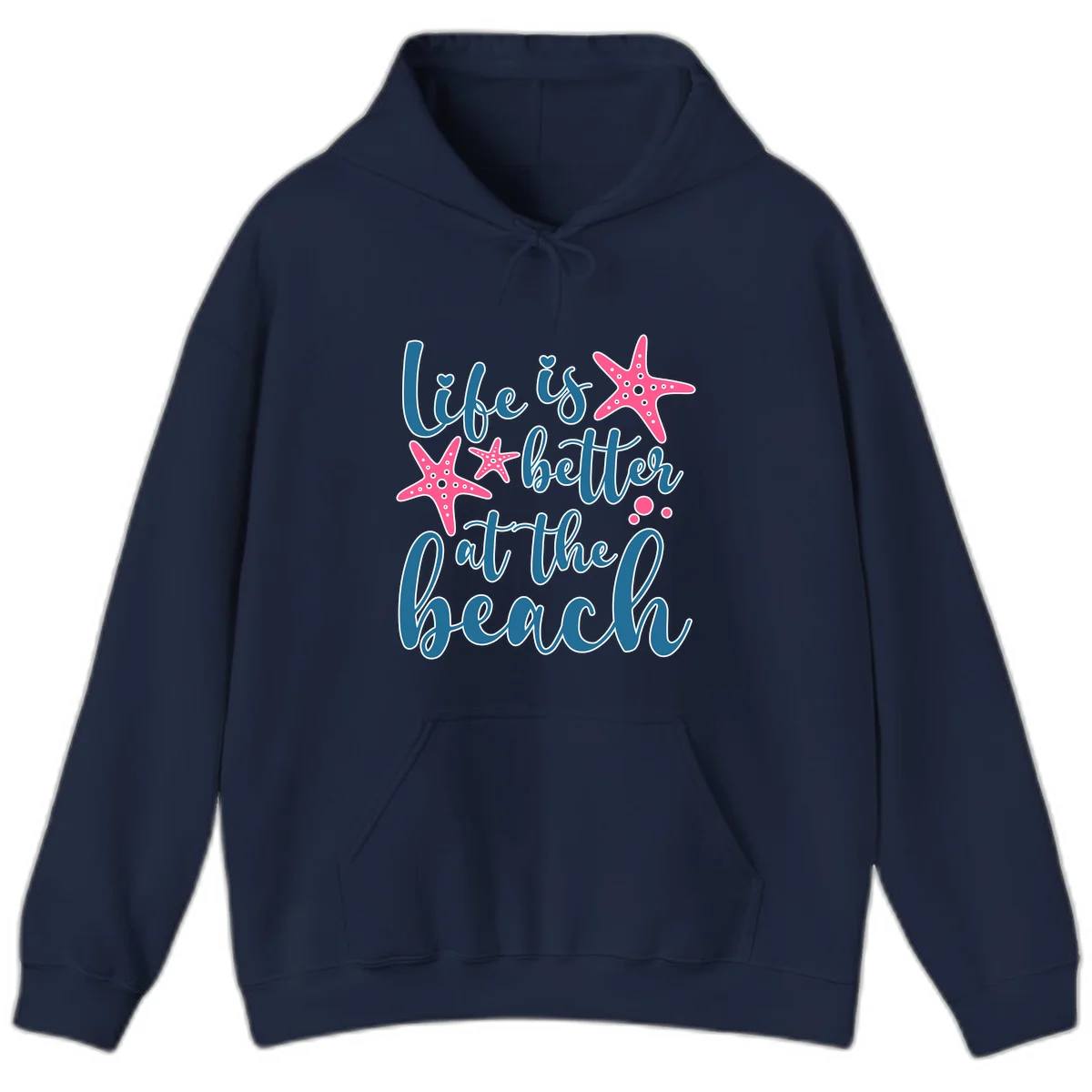 Life Is Better At The Beach Hoodie in Navy
