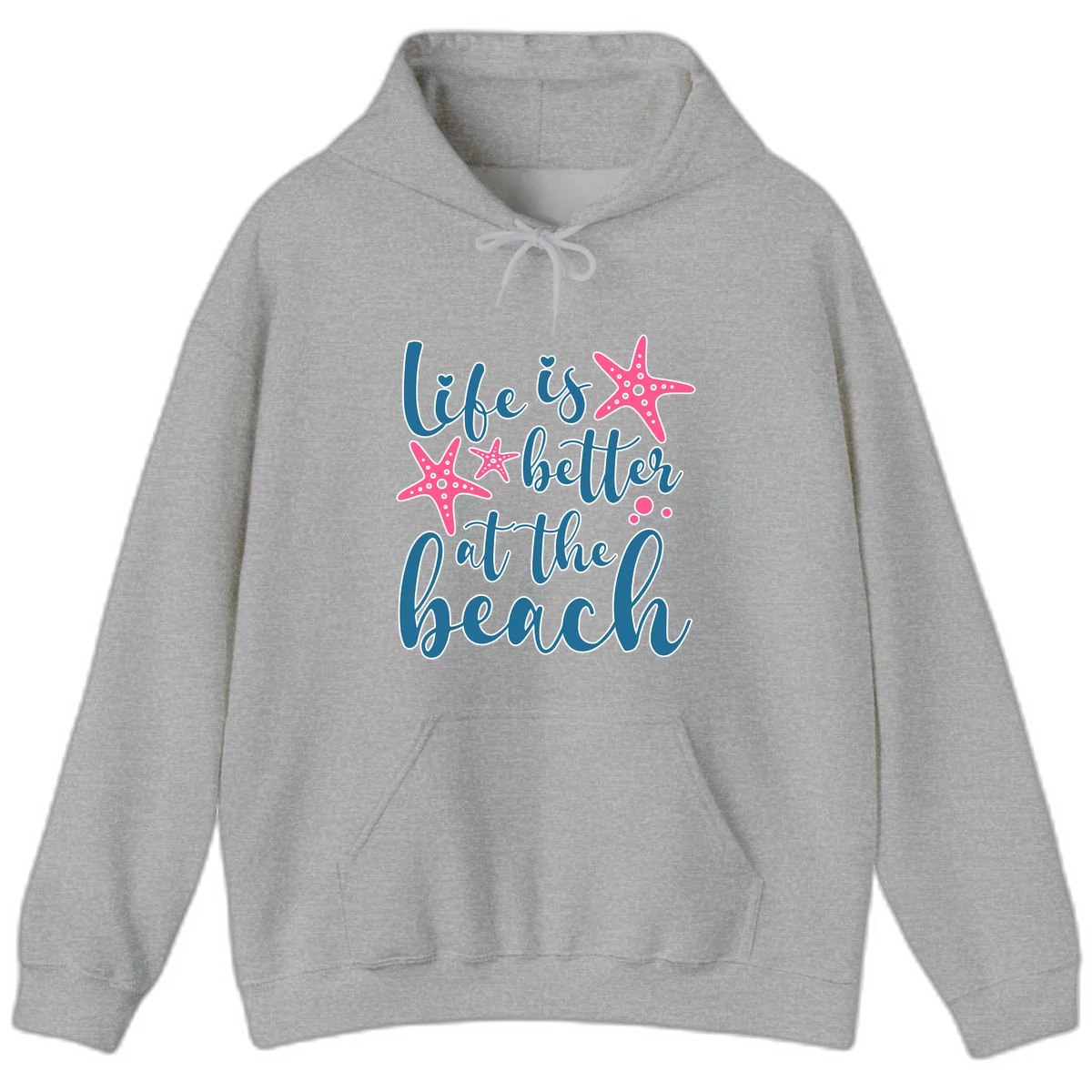 Life Is Better At The Beach Hoodie in Sport Grey