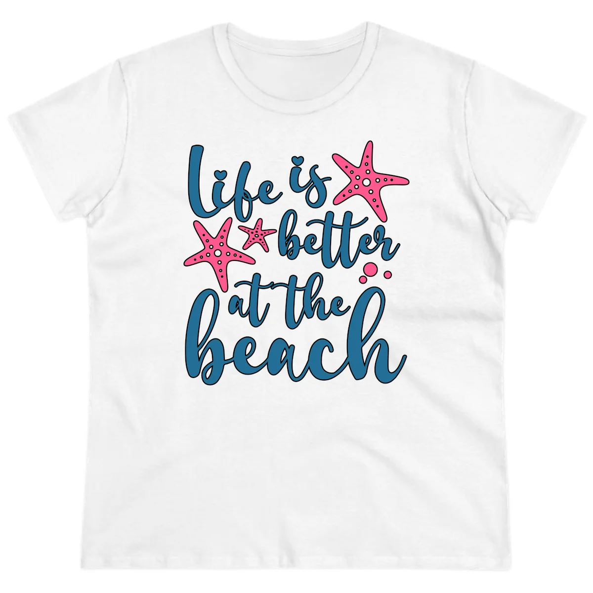 Life Is Better At The Beach Ladies Tee in White
