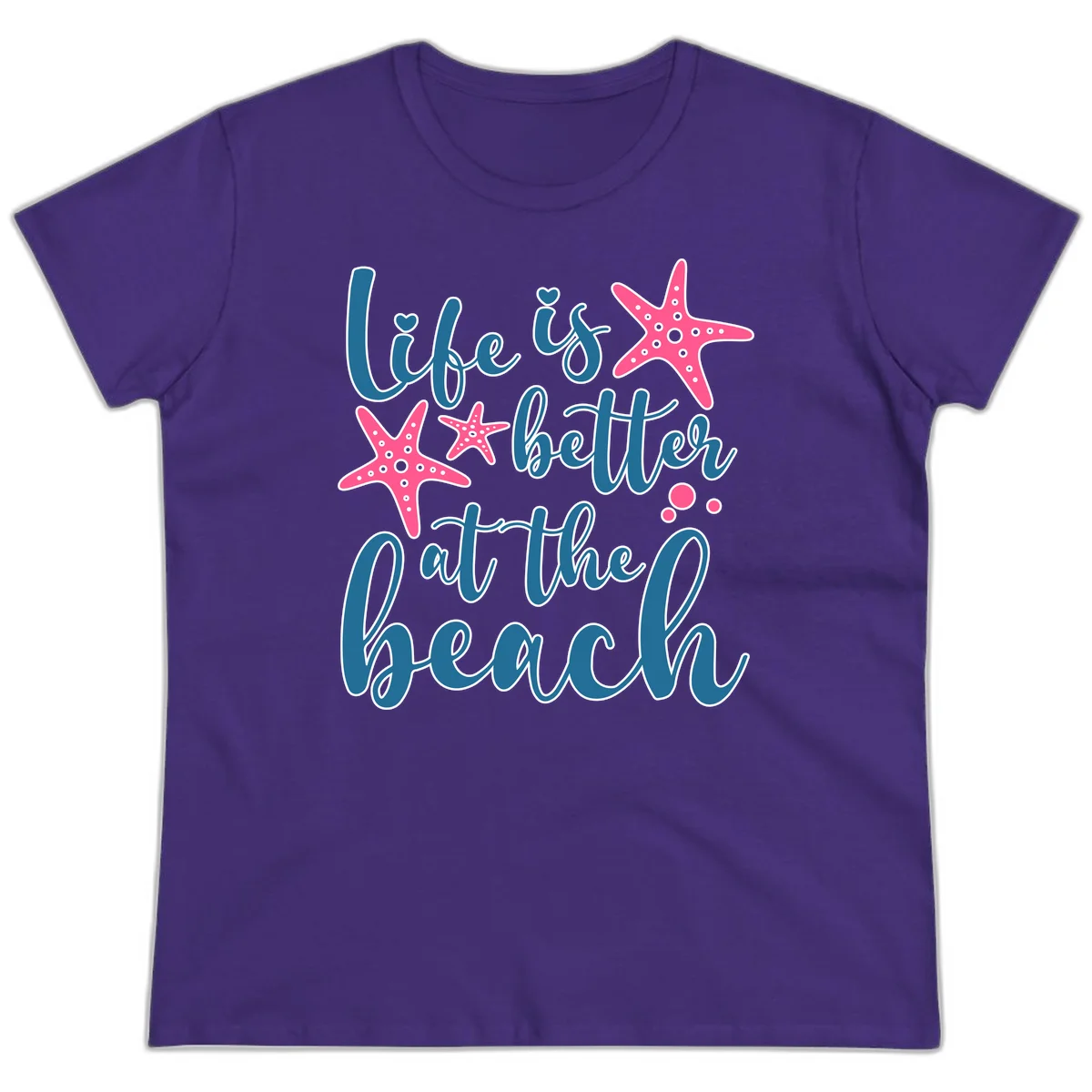 Life Is Better At The Beach Ladies Tee in Purple