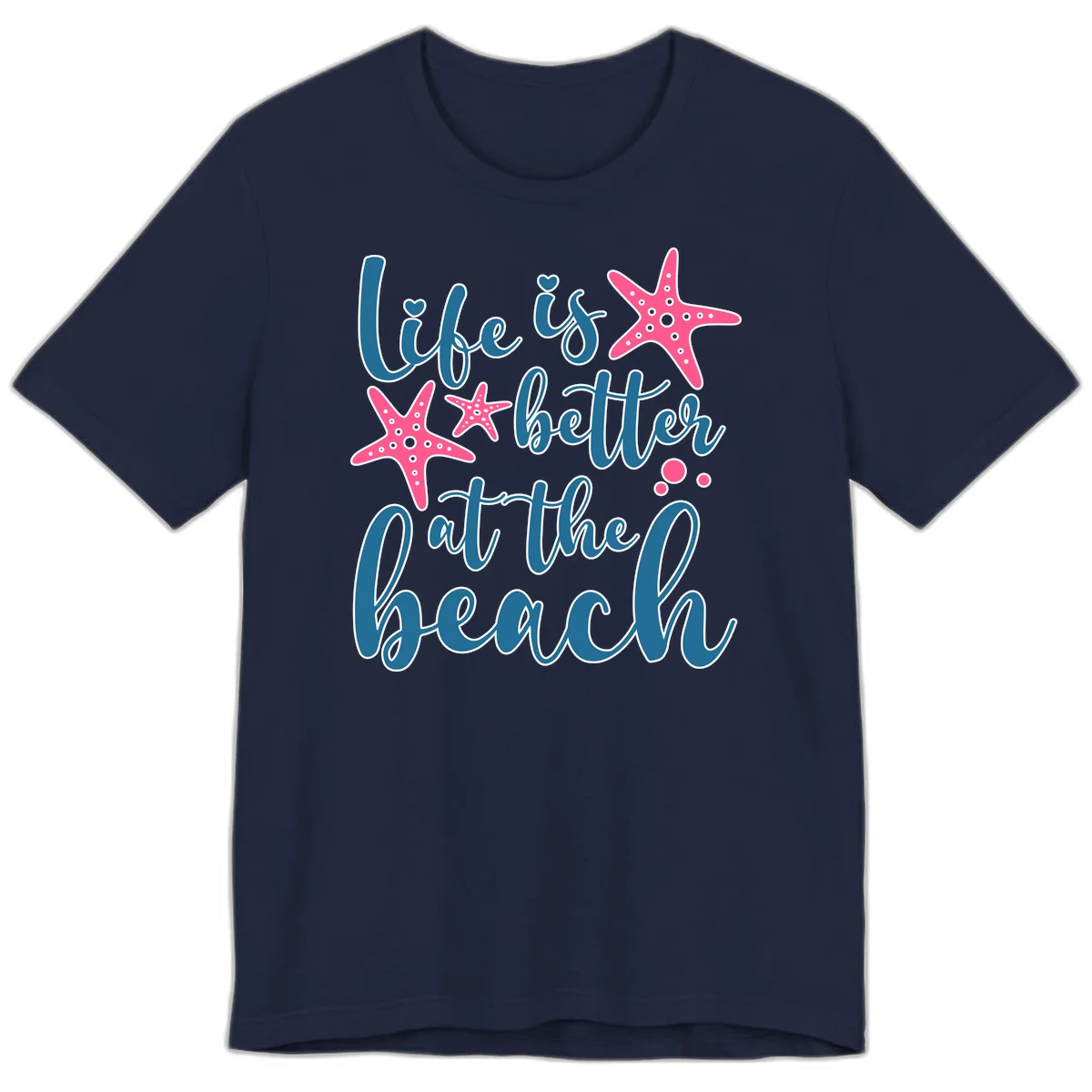 Life Is Better At The Beach Premium T-Shirt in Navy