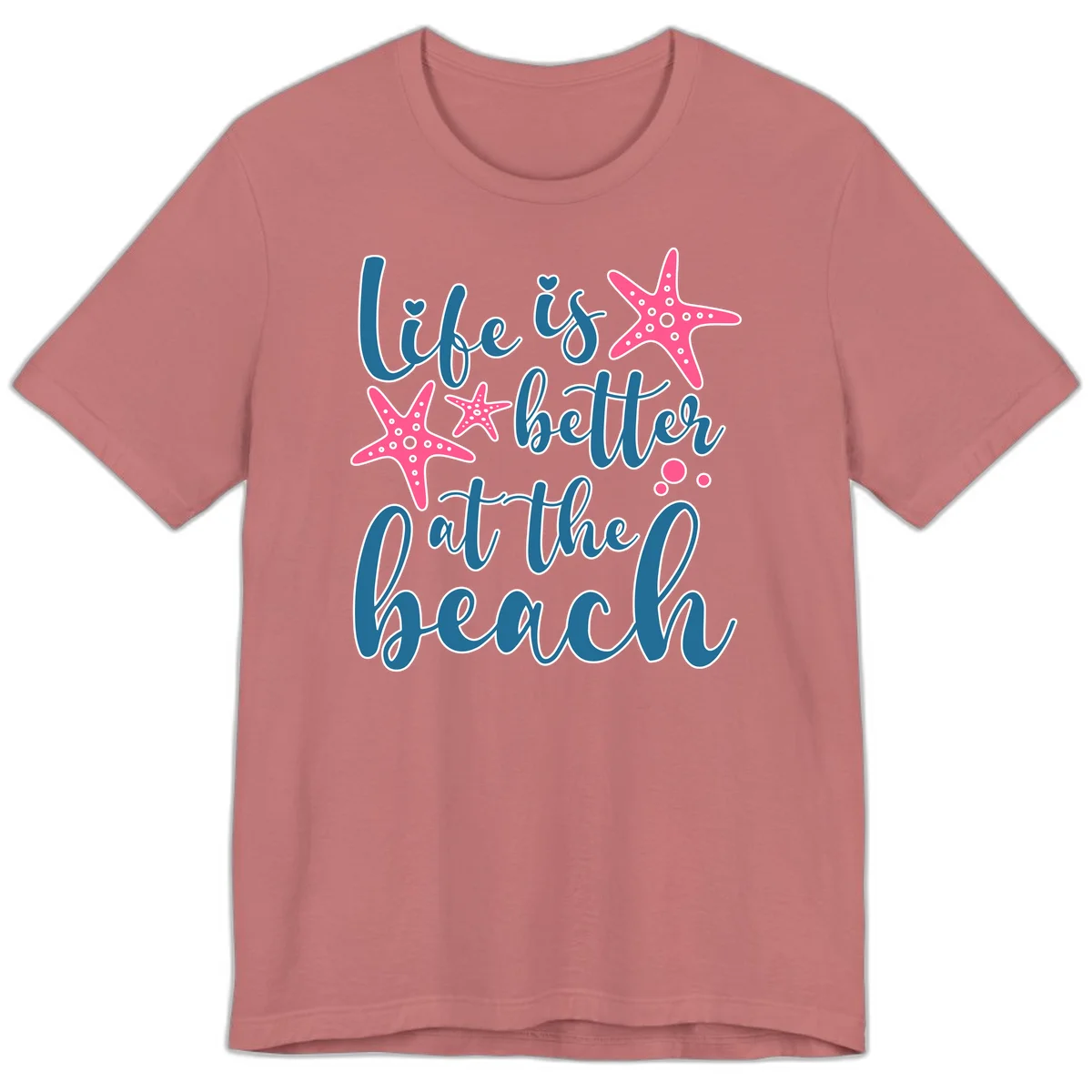 Life Is Better At The Beach Premium T-Shirt in Mauve
