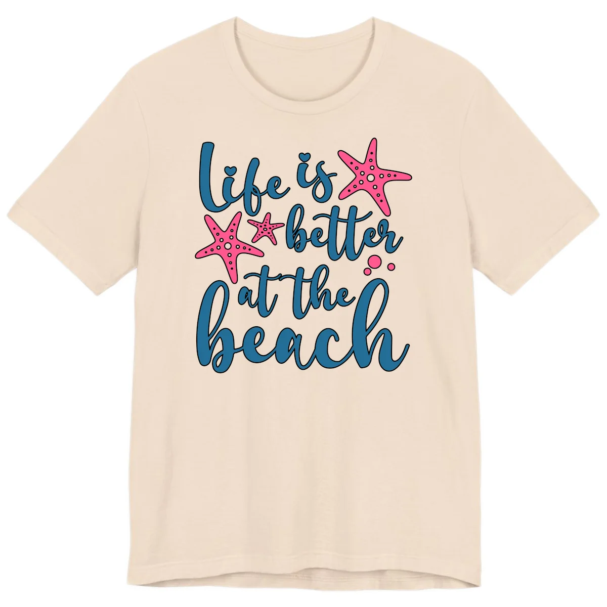 Life Is Better At The Beach Premium T-Shirt in Soft Cream