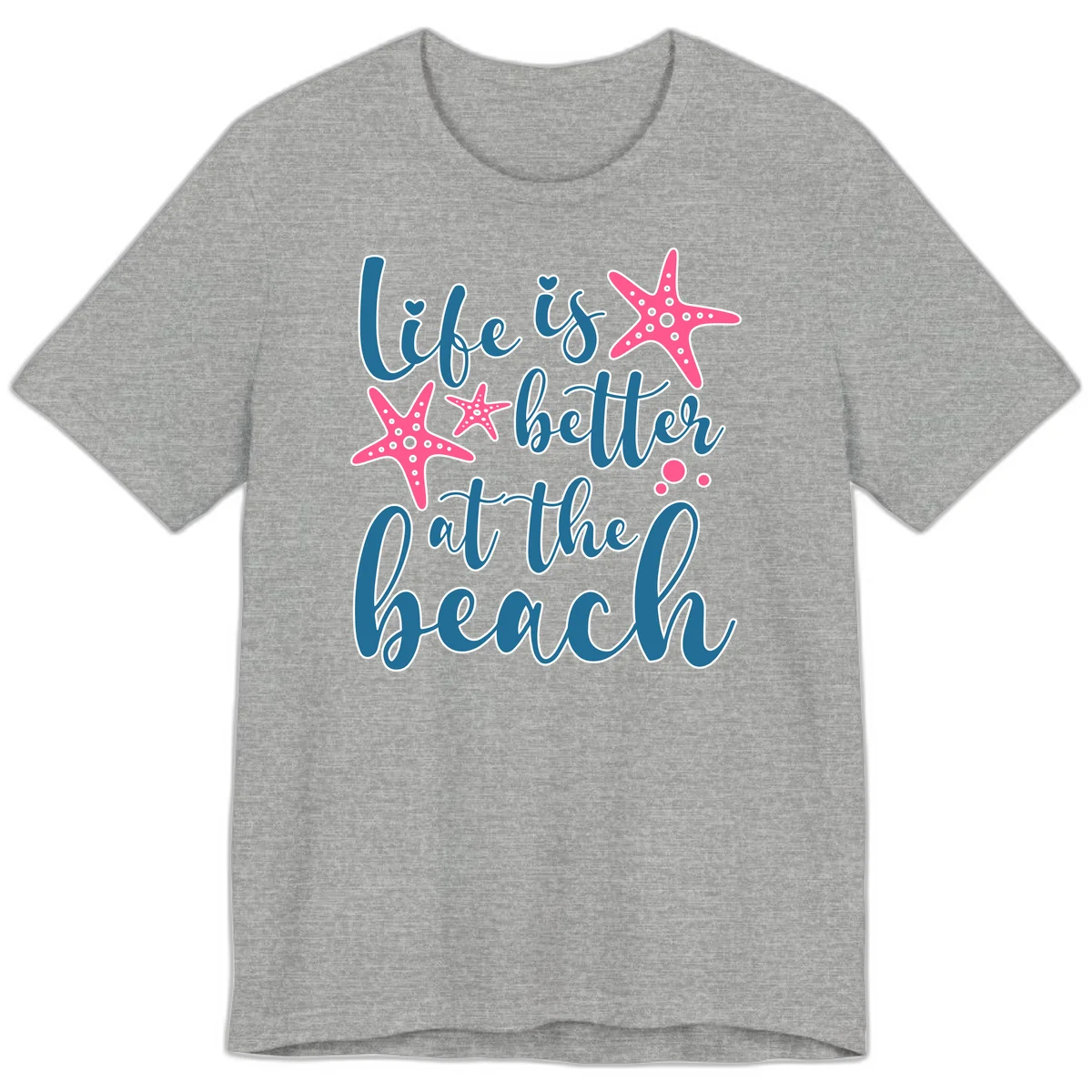 Life Is Better At The Beach Premium T-Shirt in Athletic Heather
