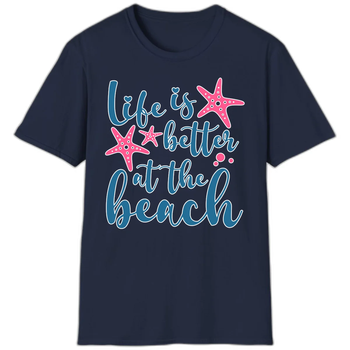 Life Is Better At The Beach T-Shirt in Navy