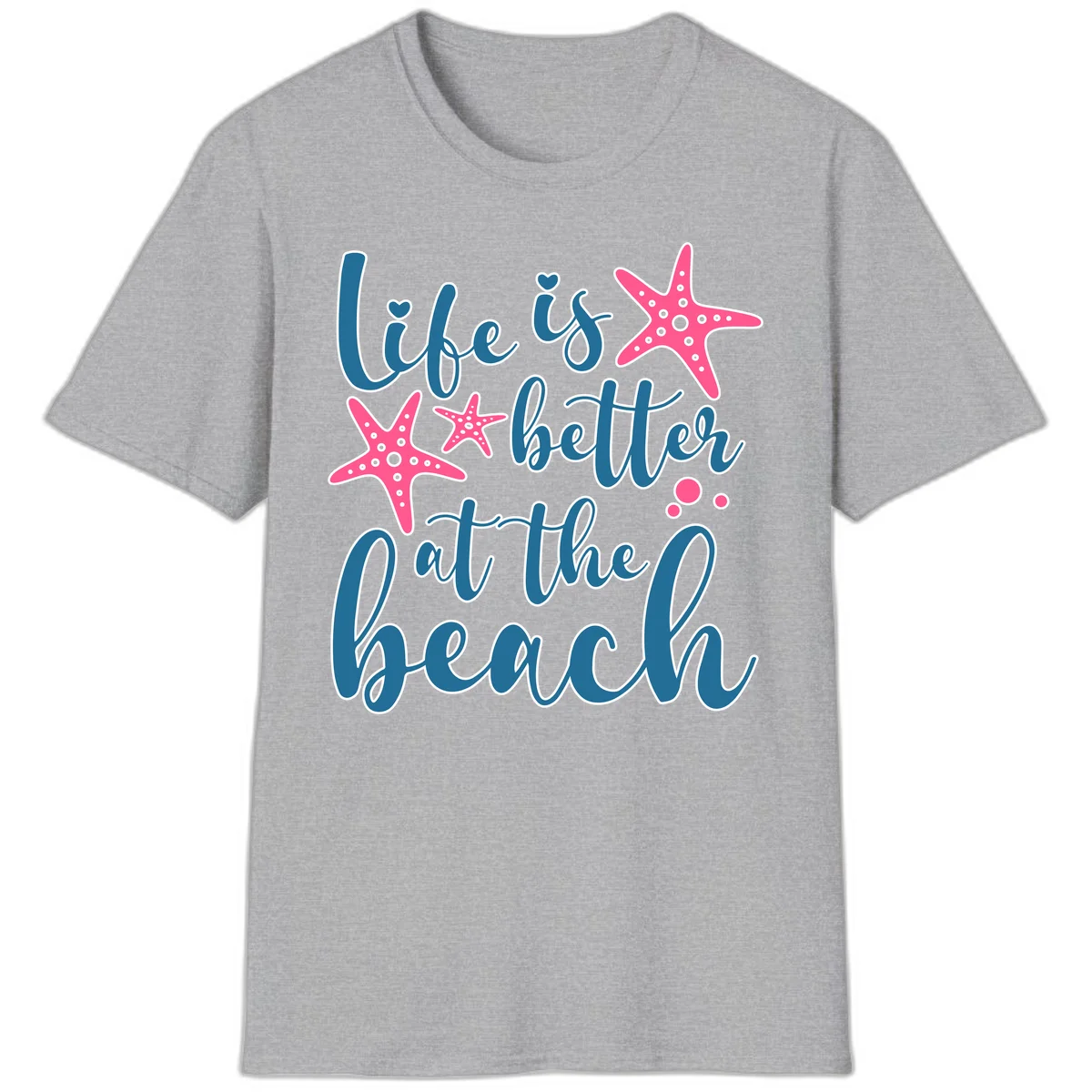 Life Is Better At The Beach T-Shirt in Sport Grey