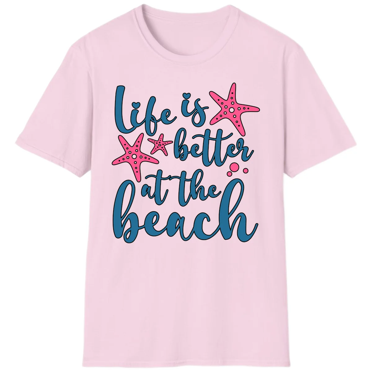 Life Is Better At The Beach T-Shirt in Light Pink