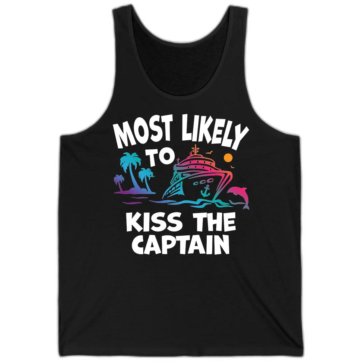Most Likely To Kiss The Captain Tank in Black