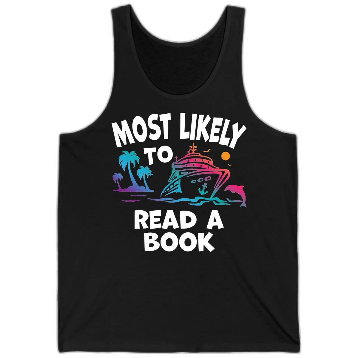 Most Likely To Read A Book Cruise Tank in Black