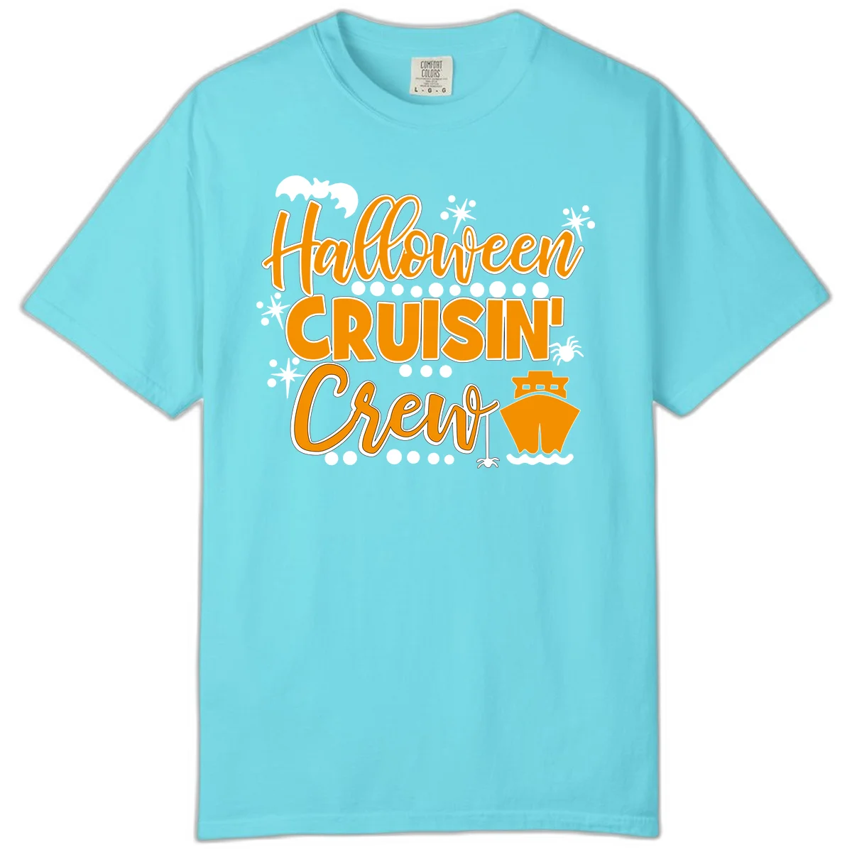 Halloween Cruisin' Crew Comfort Color T-Shirt in Lagoon Blue