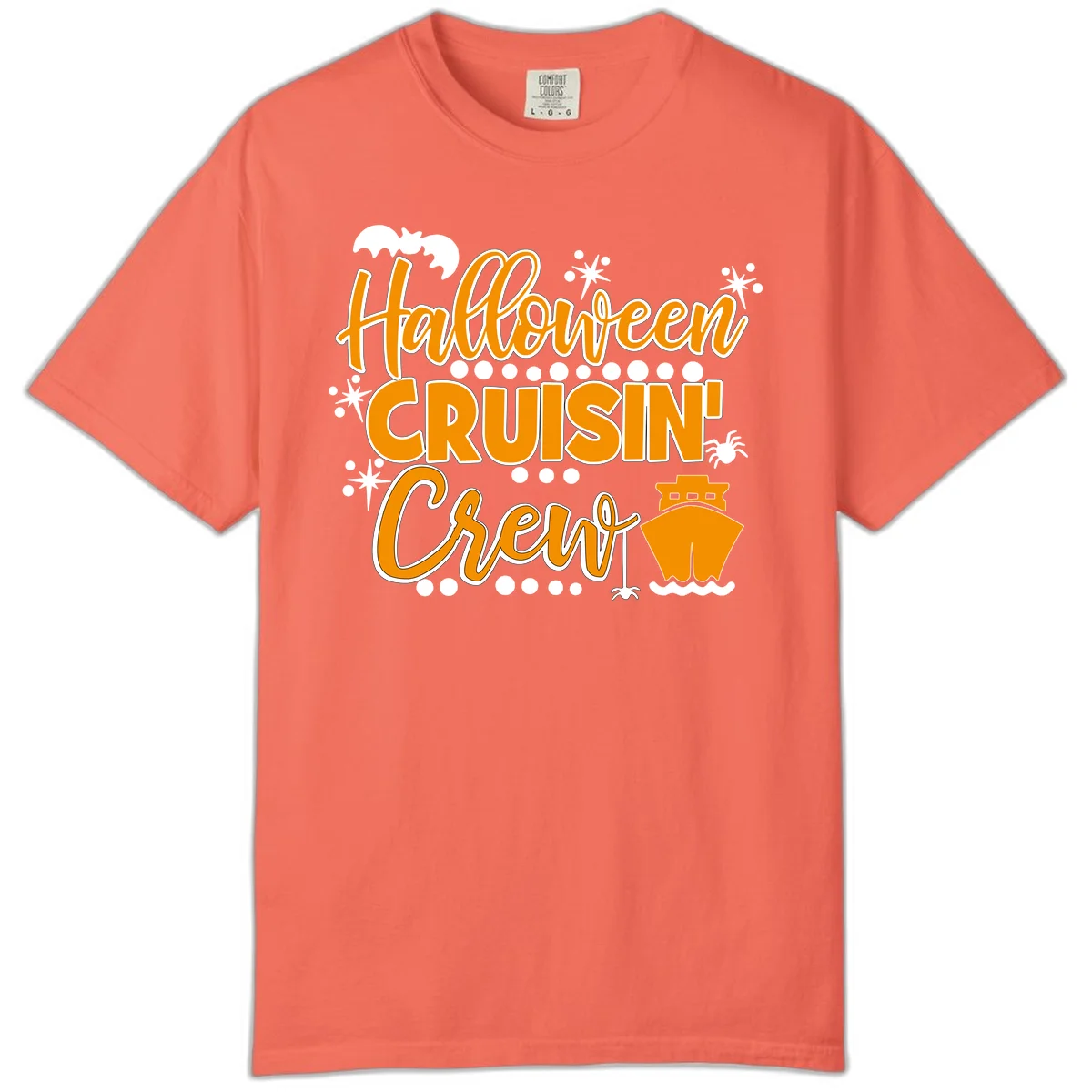 Halloween Cruisin' Crew Comfort Color T-Shirt in Bright Salmon