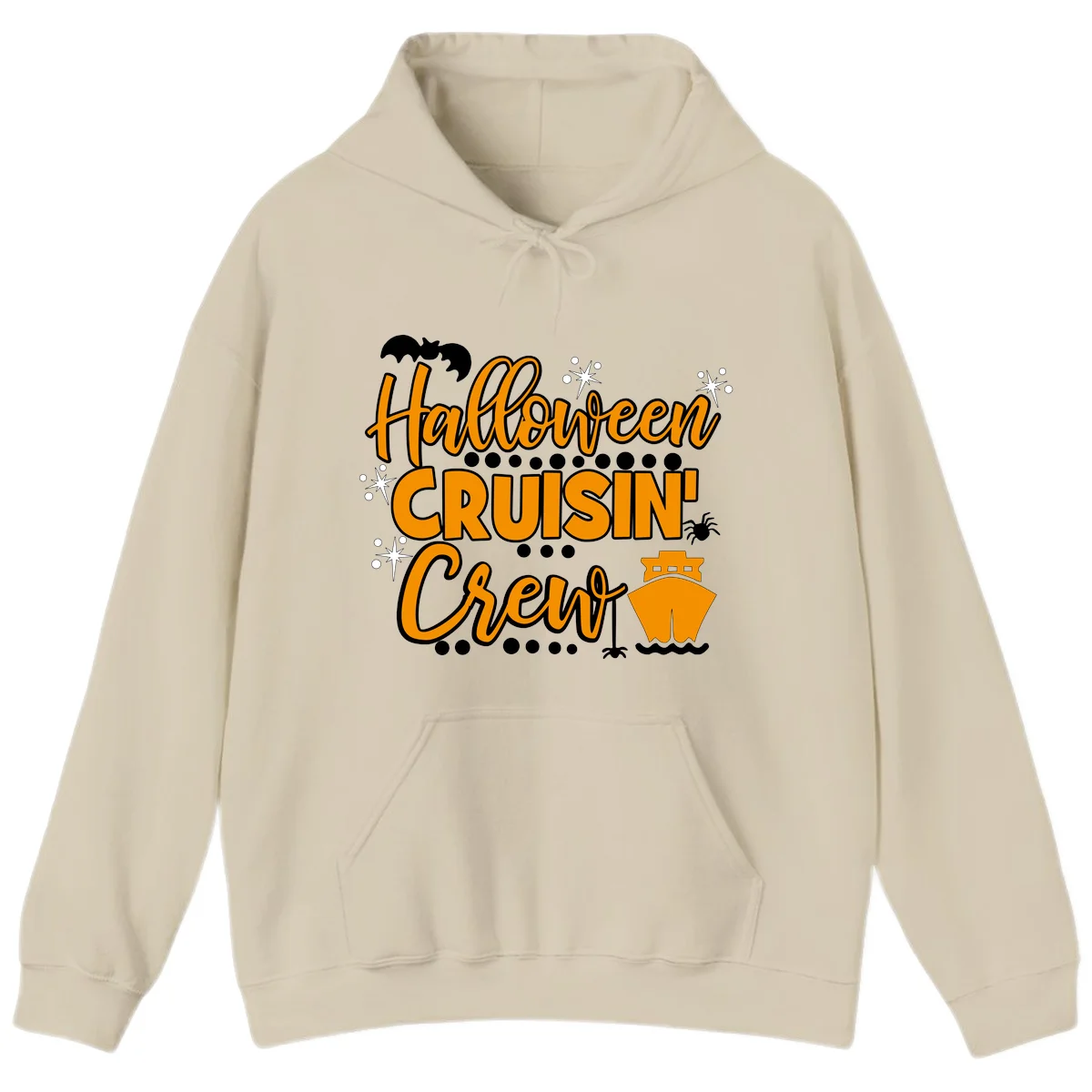 Halloween Cruisin' Crew Hoodie for Spooky Cruises in Sand