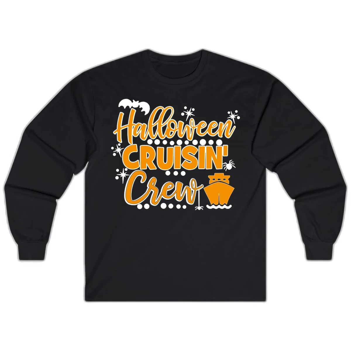 Halloween Cruisin' Crew Long Sleeve for Fall Cruise in Black
