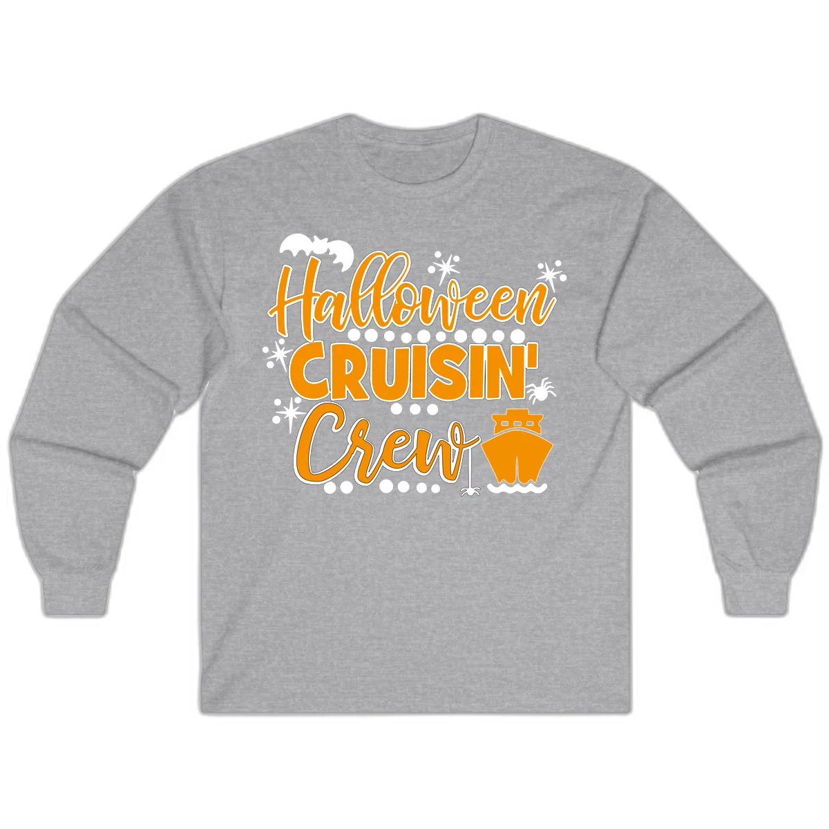 Halloween Cruisin' Crew Long Sleeve for Fall Cruise in Sport Grey