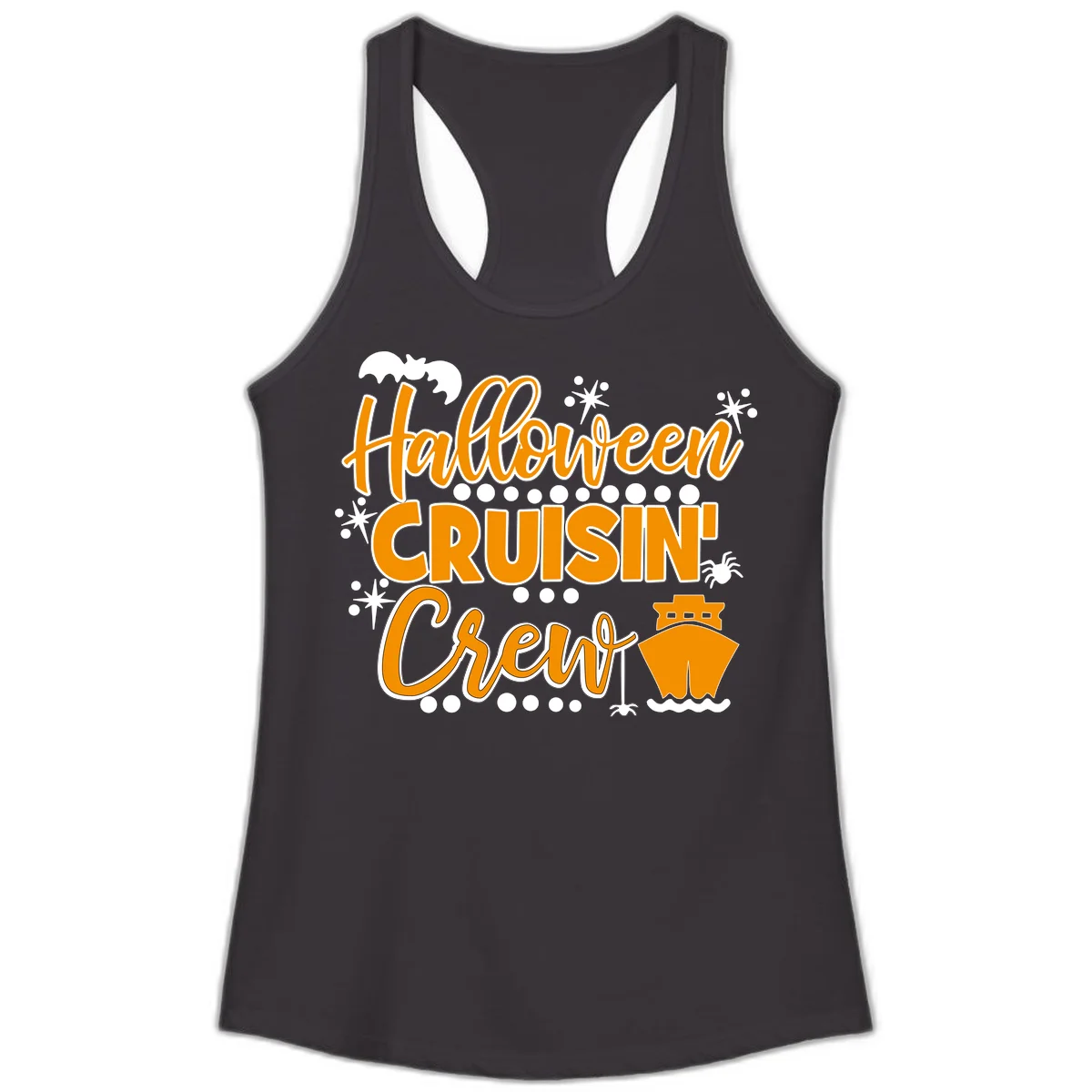 Halloween Cruisin' Crew Ladies Tank for Spooky Cruise in Black