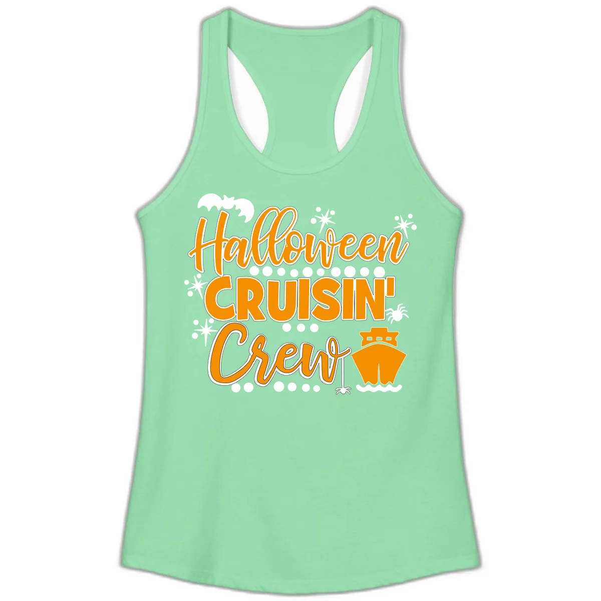 Halloween Cruisin' Crew Ladies Tank for Spooky Cruise in Solid Mint