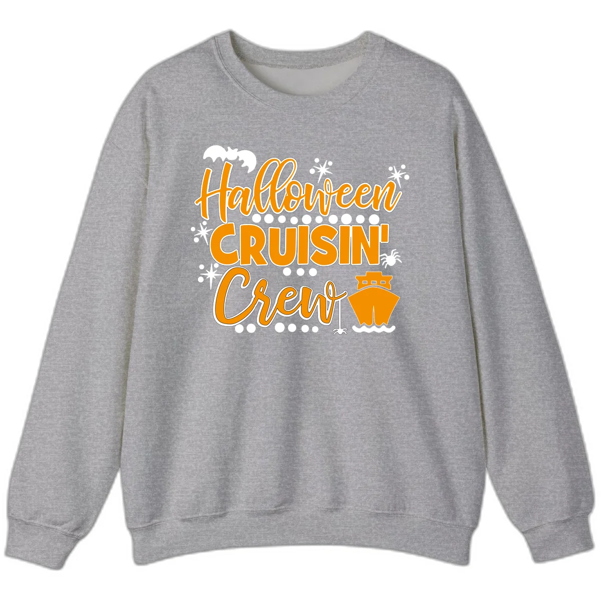 Halloween Cruisin' Crew Sweatshirt for Spooky Trip in Sport Grey