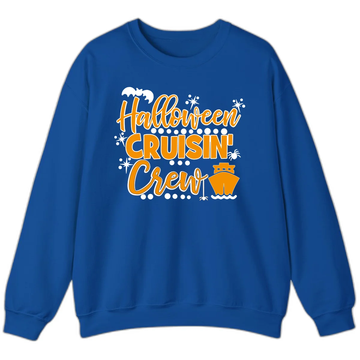 Halloween Cruisin' Crew Sweatshirt for Spooky Trip in Royal