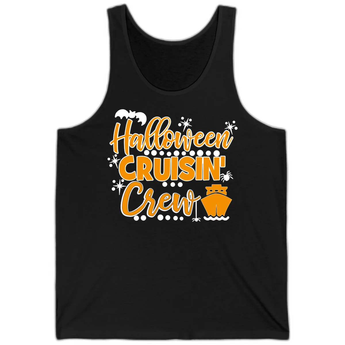 Halloween Cruisin' Crew Tank Top for Warm Weather in Black