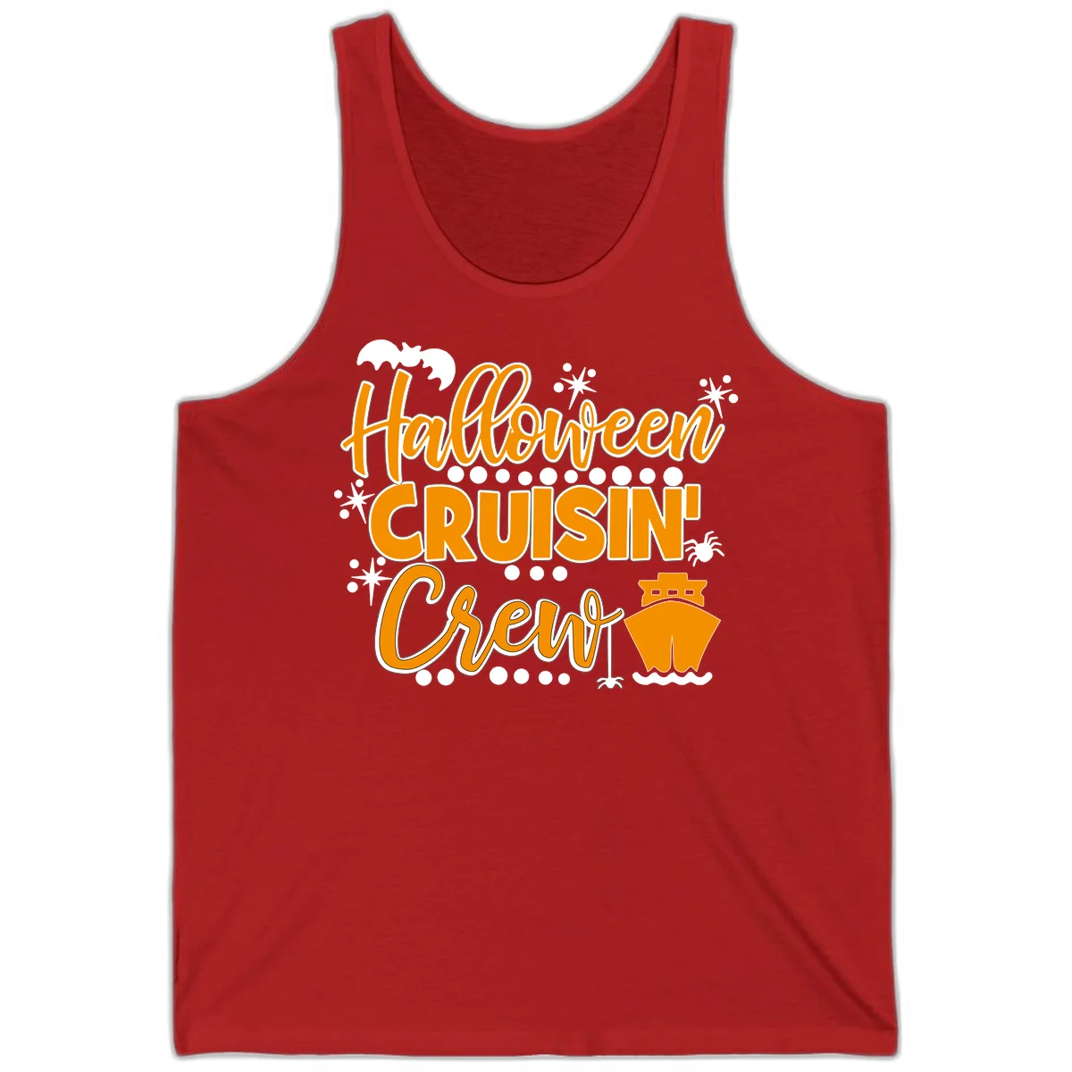 Halloween Cruisin' Crew Tank Top for Warm Weather in Red