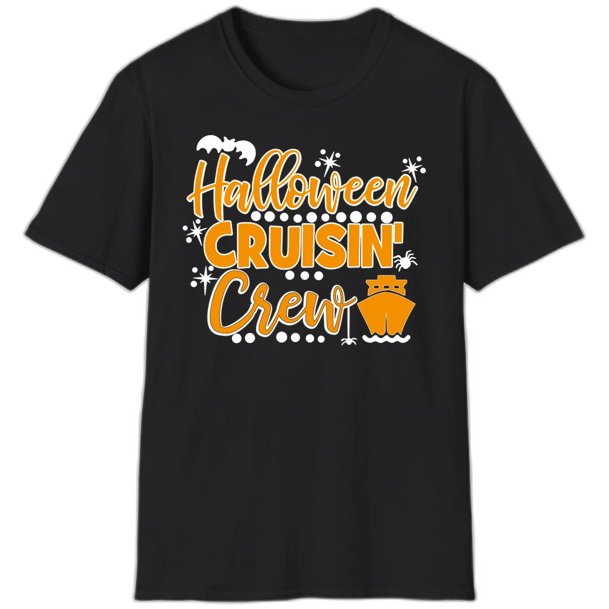 Halloween Cruisin' Crew T-Shirt for Spooky Cruise Fun in Black