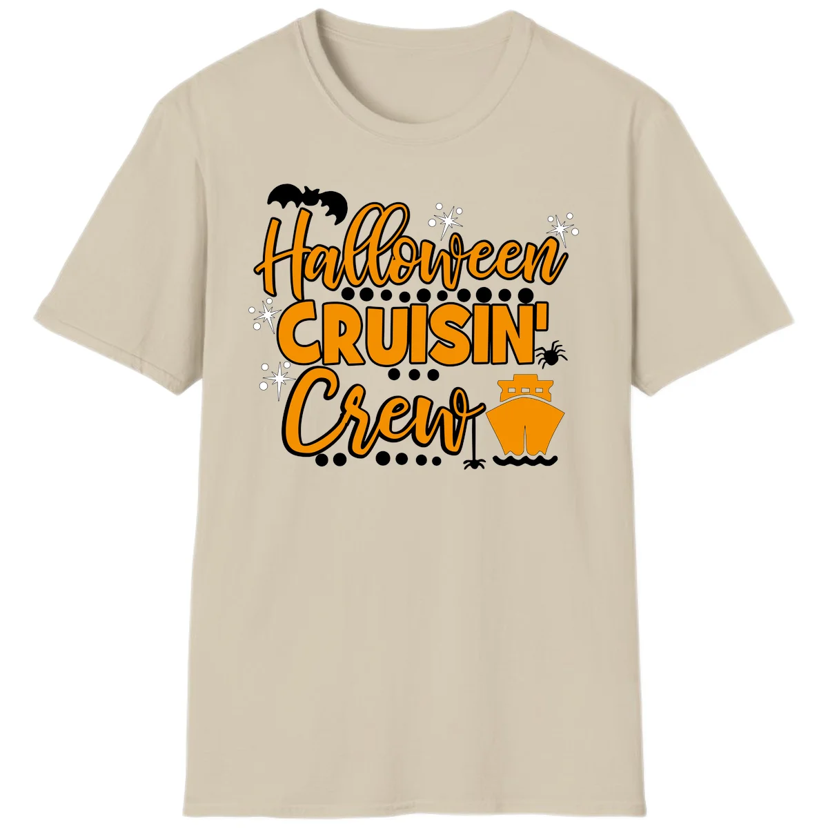 Halloween Cruisin' Crew T-Shirt for Spooky Cruise Fun in Sand