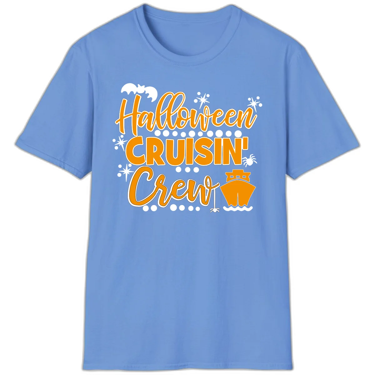 Halloween Cruisin' Crew T-Shirt for Spooky Cruise Fun in Carolina Blue