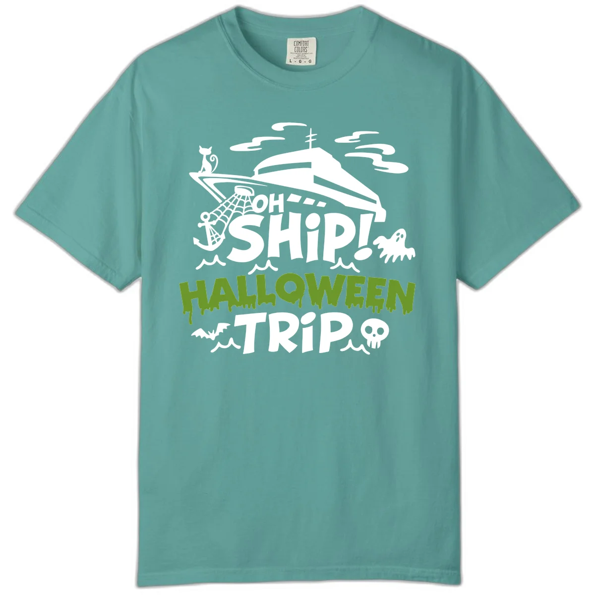 Oh Ship Halloween Trip Comfort Color in Seafoam