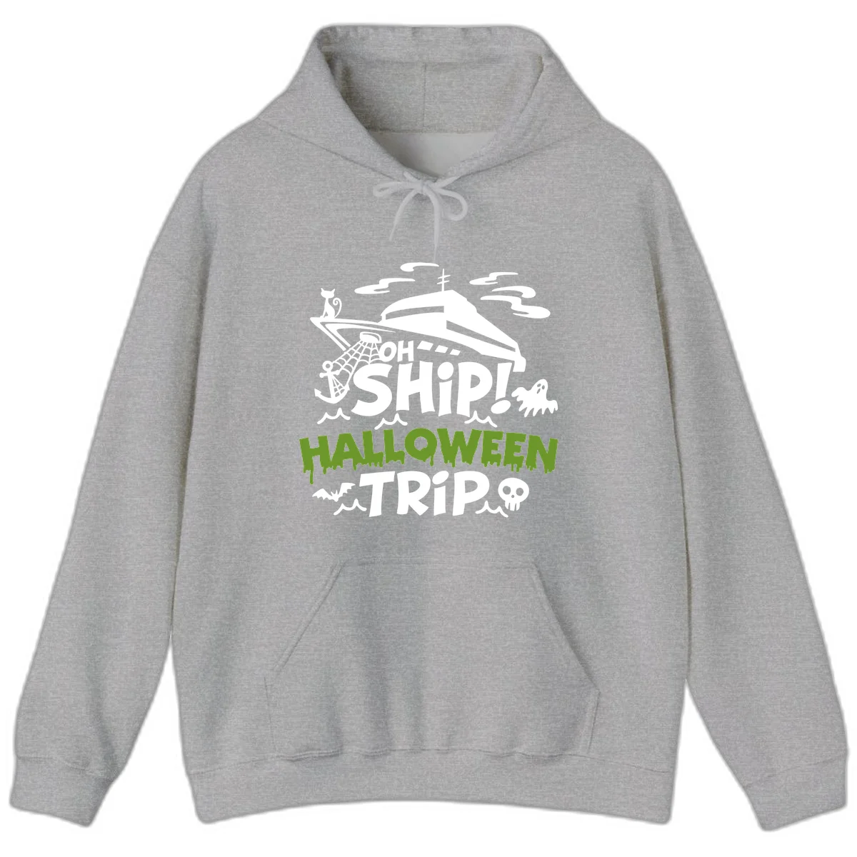 Oh Ship Halloween Trip Hoodie in Sport Grey