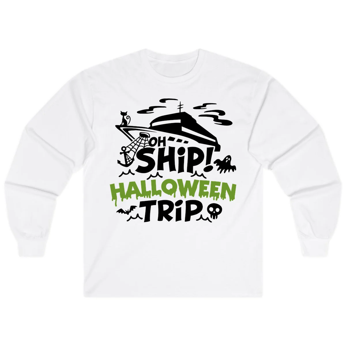 Oh Ship Halloween Trip Long Sleeve in White
