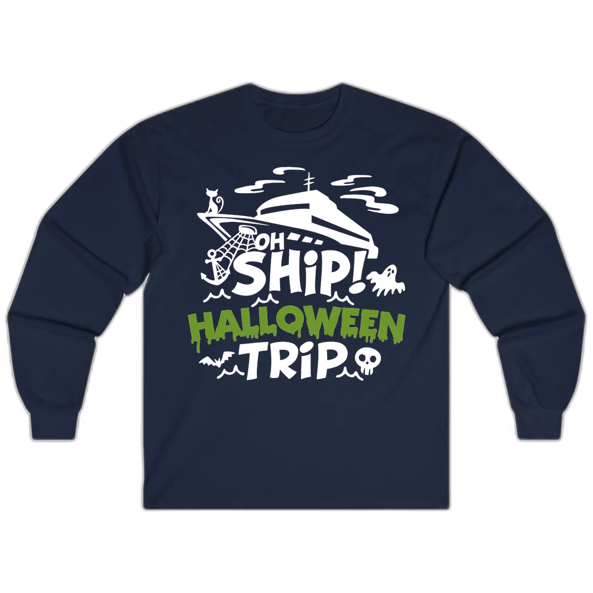 Oh Ship Halloween Trip Long Sleeve in Navy