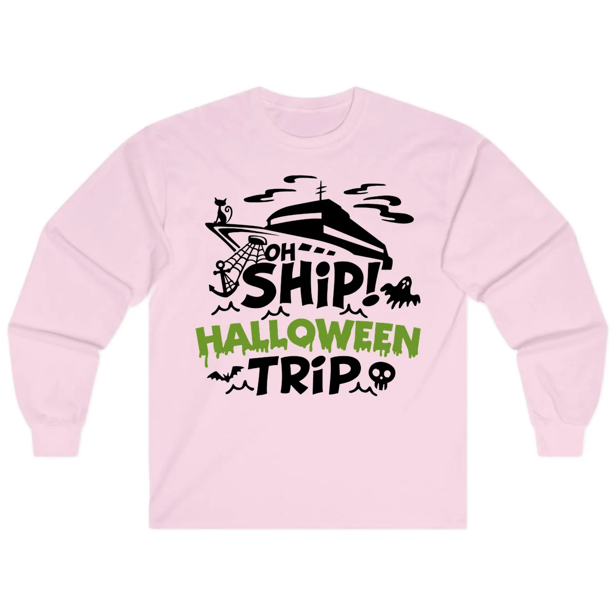Oh Ship Halloween Trip Long Sleeve in Light Pink