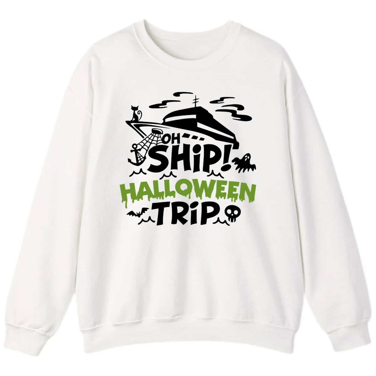 Oh Ship Halloween Trip Sweatshirt in White