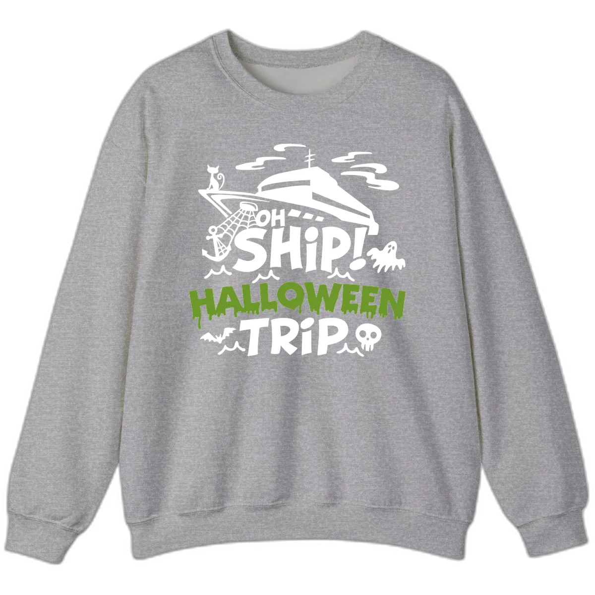 Oh Ship Halloween Trip Sweatshirt in Sport Grey